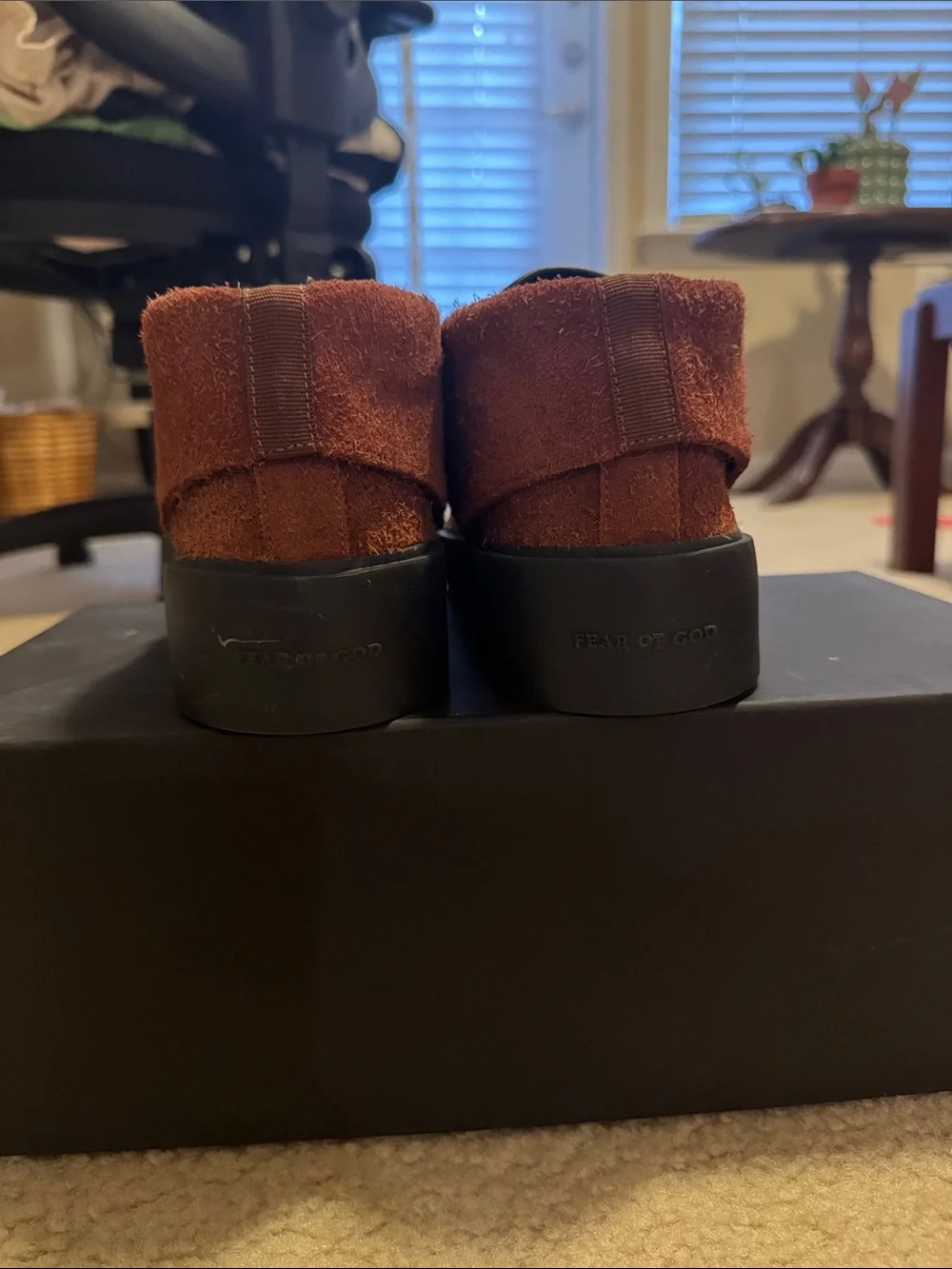 Fear of God Men’s Suede Slip-On laced Chukka Boot — Rust